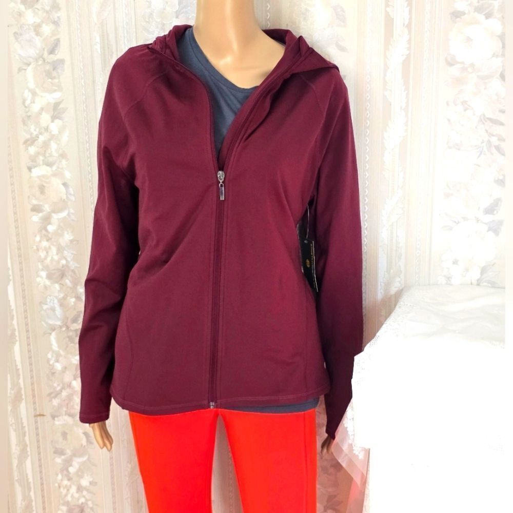 Strwtch The Rules Burgundy Zip-Up Fleece Lined Hoodie NWT
